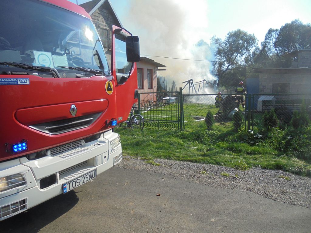 Groźny w skutkach pożar budynku gospodarczego w Chmielowie