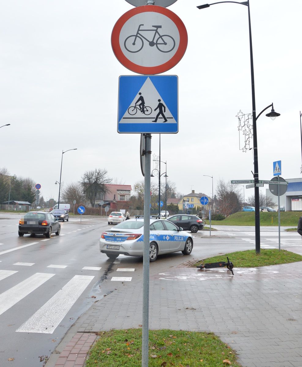 Włodawa: 15-latka na hulajnodze zderzyła się z volkswagenem