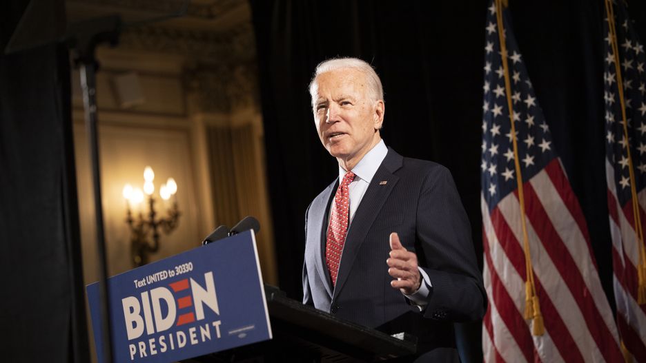Former Vice President Joe Biden, 2020 Democratic presidential candidate, speaks during a news conference in Wilmington, Delaware, U.S., on Thursday, March 12, 2020. Biden sought to deliver an antidote to President Donald Trump's response to the coronavirus outbreak on Thursday, unveiling a new plan that shows how he would fight the spread of the virus and urging the administration to use it. Photographer: Ryan Collerd/Bloomberg via Getty Images