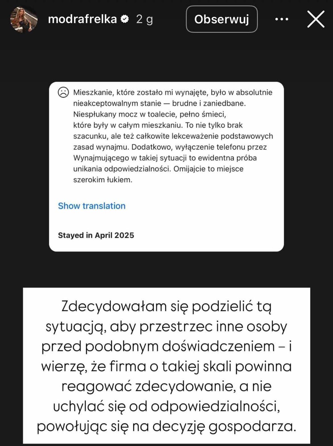 Oliwia ze "ŚOPW" idzie na wojnę z portalem turystycznym