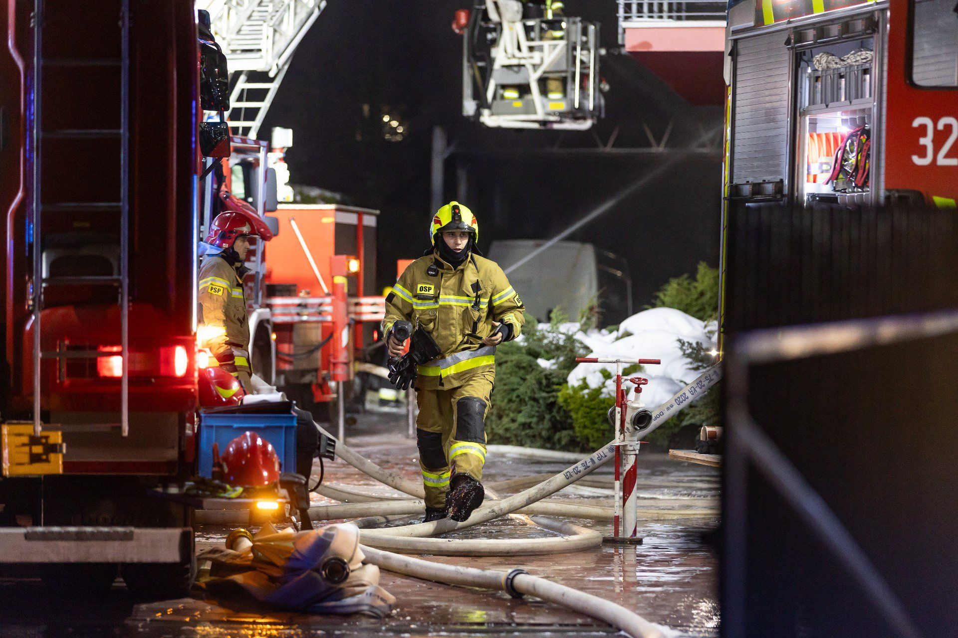 Pożar hali magazynowej w Skawinie