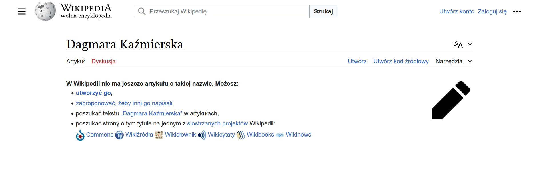 Artykuł o Dagmarze Kaźmierskiej usunięty z Wikipedii