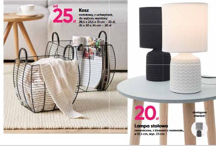 Stylowe kosze i lampy w ofercie Pepco