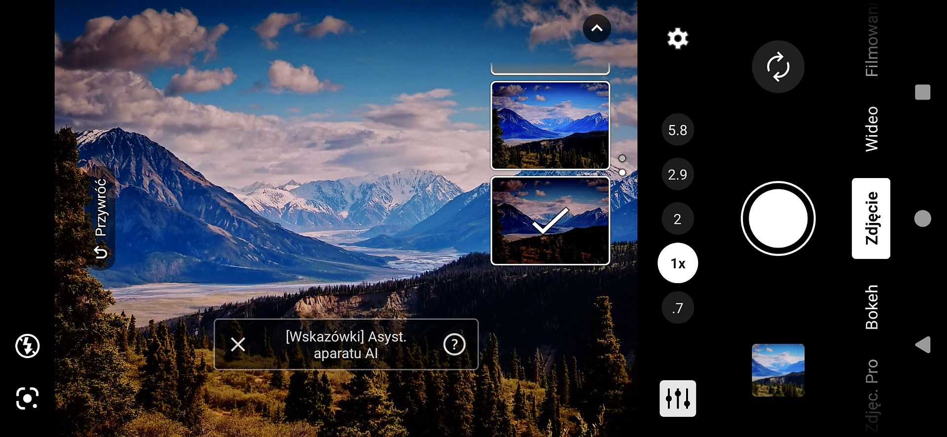 Asystent AI w Sony Xperia 1 VIII.