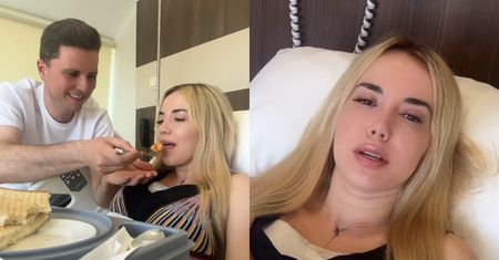 Partner Marianny Schreiber karmi ją po operacji powiększenia biustu. Uroczo?