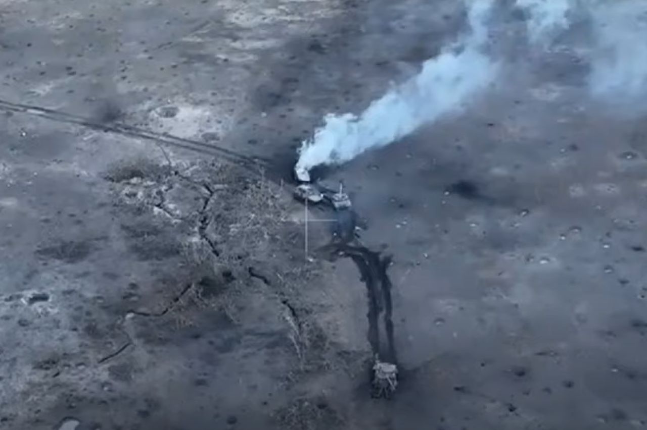 Destruction in the village of Syńkiwka