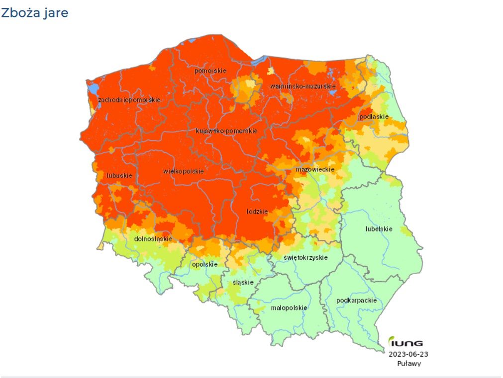 Zasięg suszy od 21.04 do 20.06