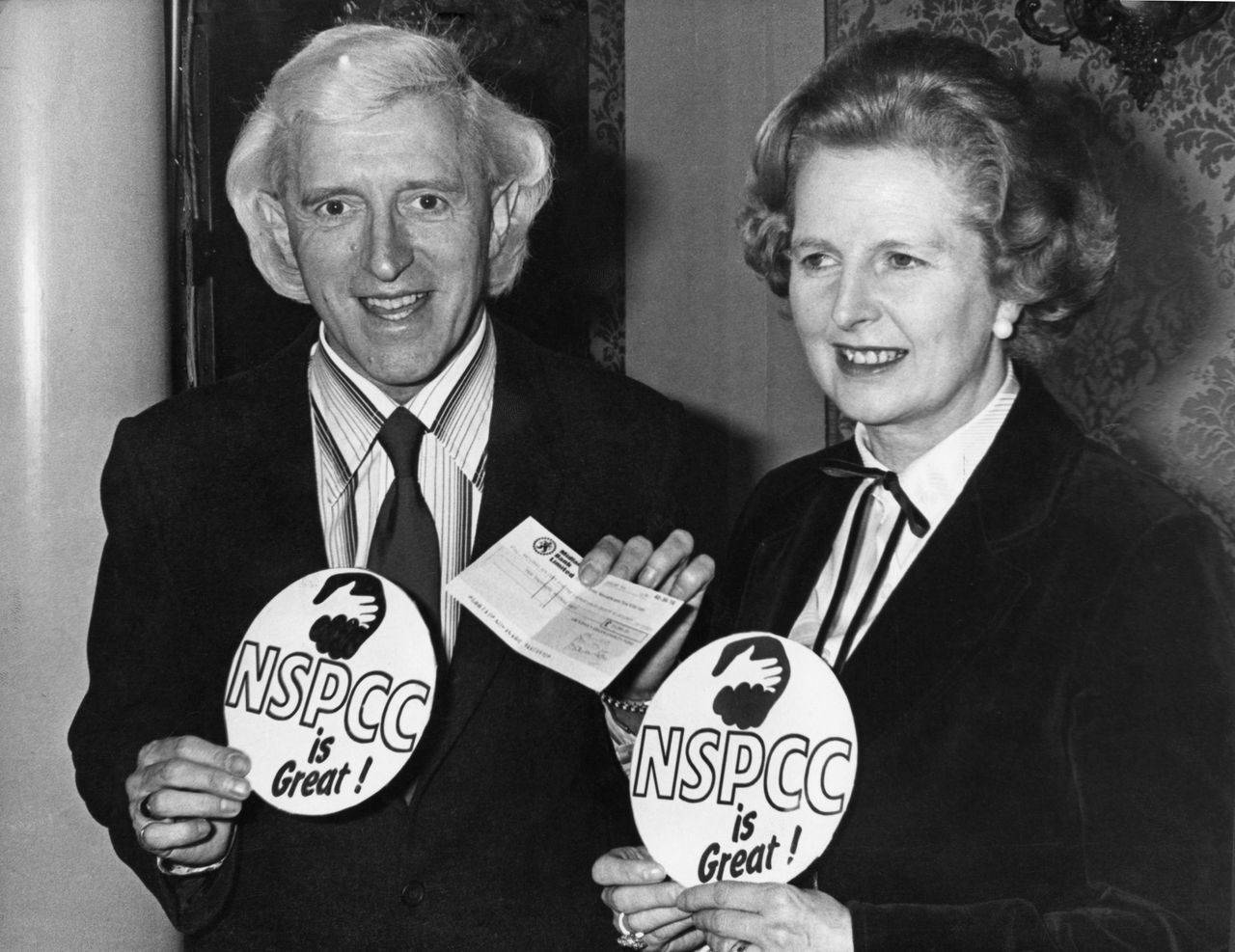 Jimmy Savile z Margaret Thatcher, 1980 r.