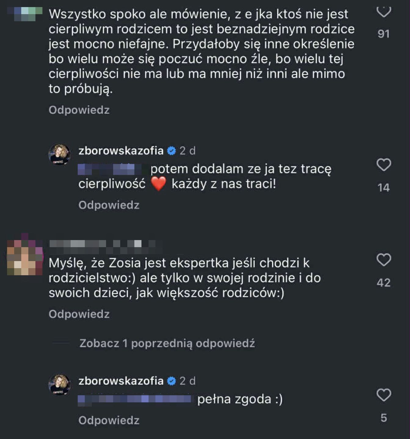 Zofia Zborowska dyskutuje z internautkami