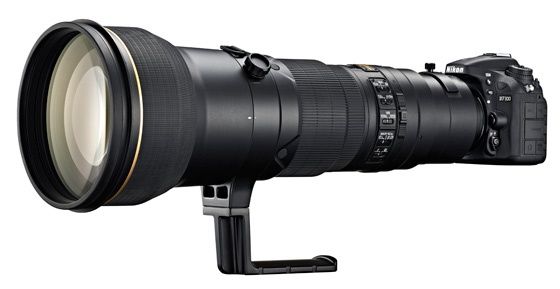 Nikon D7100 obiektyw 600 mm widok bok