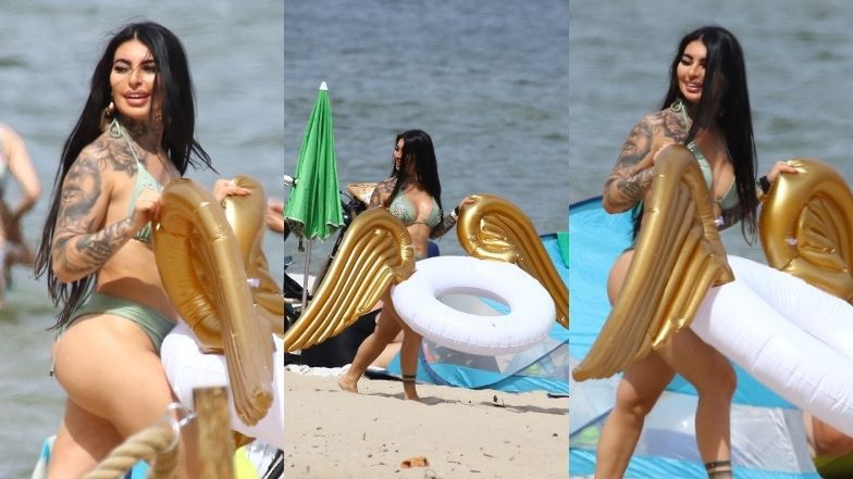 Anna Renusz z "Królowych życia" na plaży w Sopocie