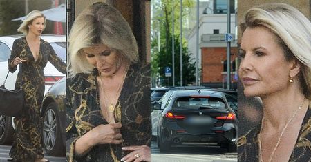 Joanna Racewicz parkuje na zakazie i pozuje przed salonem fryzjerskim (ZDJĘCIA)