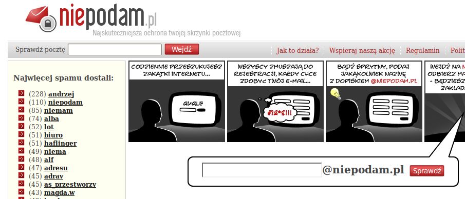Uchroń się przed spamem z Niepodam.pl 1