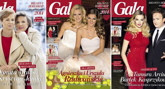 Walentynkowa „Gala” z Krystyną Jandą, Agnieszką Radwańską i Tamarą Arciuch na trzech okładkach