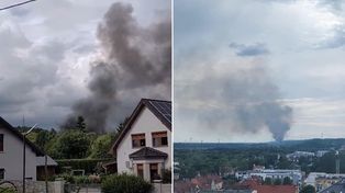 Pożar koło Gorzowa. Widać słup czarnego dymu