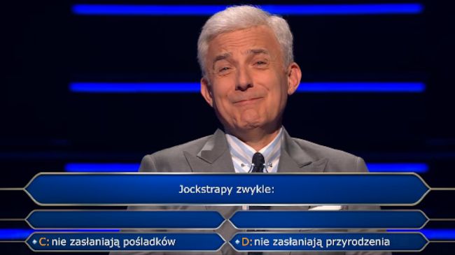 Czym są jockstrapy? Jeśli wiecie, to może czas zgłosić się do "Milionerów"