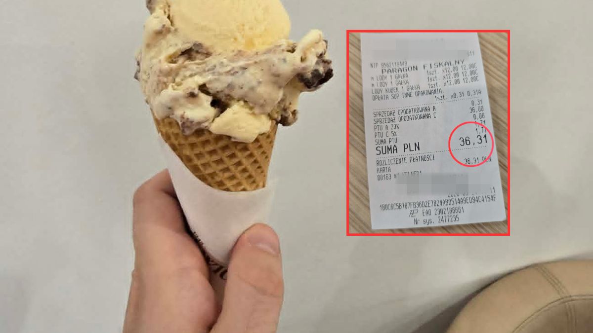 Oto paragon za trzy porcje lodów