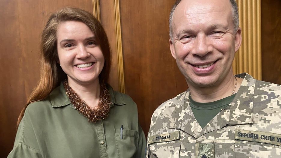 Deputowana Mariana Bezugla i gen. Ołeksander Syrski