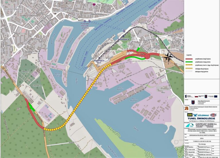 Mapa tunelu pod Świną