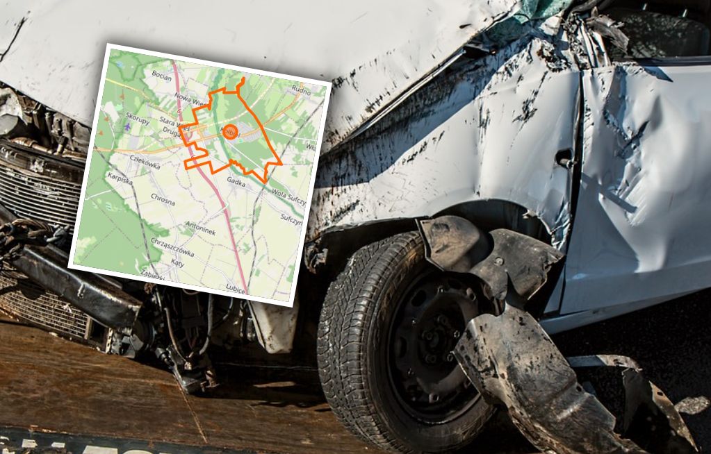 Wypadek w Skorzowie. Utrudnienia na krajowej trasie numer 73. Lądował śmigłowiec