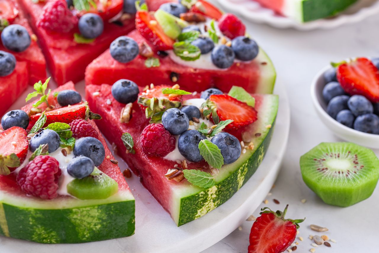 Watermelon pizza is a sweet treat perfect for summer evenings.