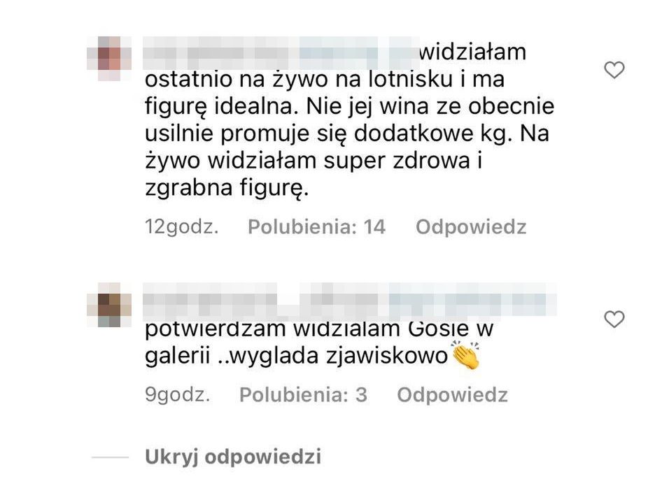 Wpisy pod ostatnim postem Małgorzaty Rozenek