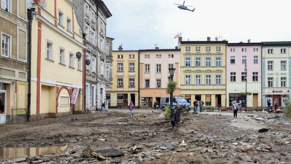 Lądek Zdrój po przejściu fali powodziowej 