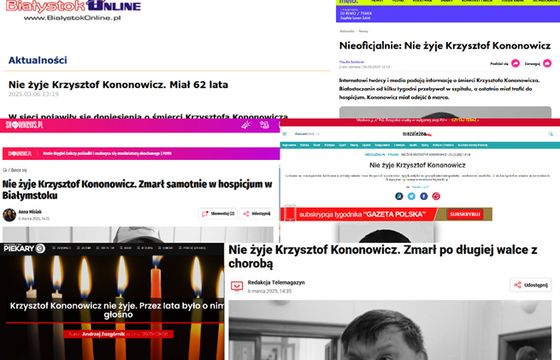Media bez wiarygodnych źródeł informowały o śmierci Krzysztofa Kononowicza