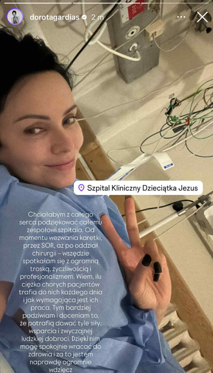 Dorota Gardias jest w szpitalu