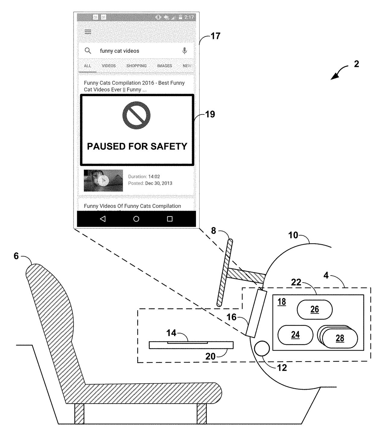 Prototyp powiadomienia o zablokowaniu smartfona, fot. Google Patents.