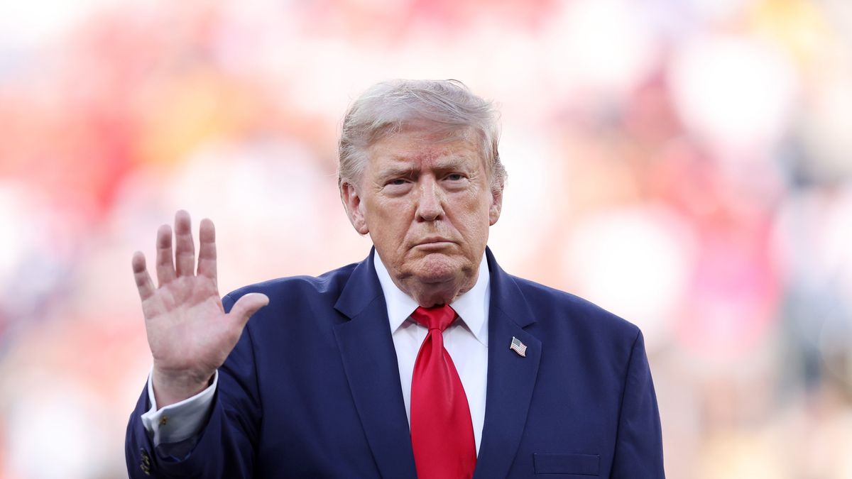 EAST RUTHERFORD, NEW JERSEY - JULY 19: President of the United States Donald Trump after the FIFA World Cup 2026 Final match between Spain and Argentina at New York New Jersey Stadium on July 19, 2026 in East Rutherford, New Jersey. (Photo by Catherine Ivill - AMA/Getty Images)