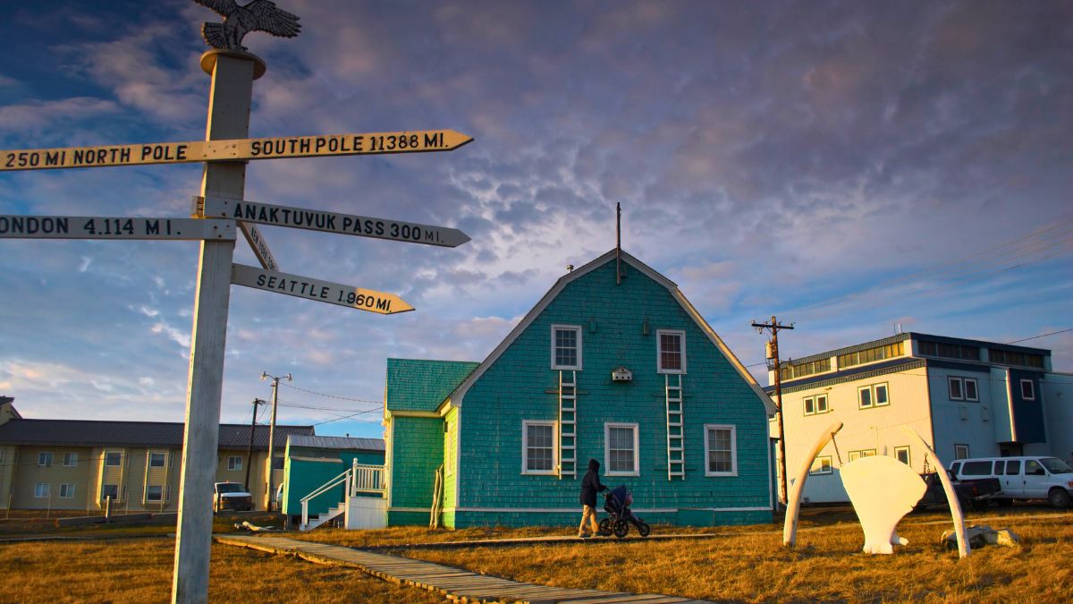 Domy w mieście Barrow na Alasce