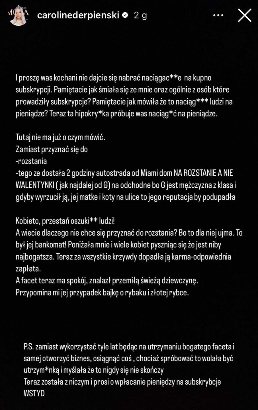 Caroline Derpienski wyśmiewa Anetę Glam
