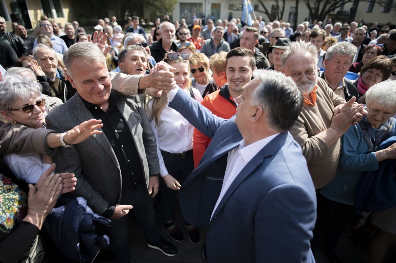 Premier Węgier Viktor Orban podczas spotkania z wyborcami 