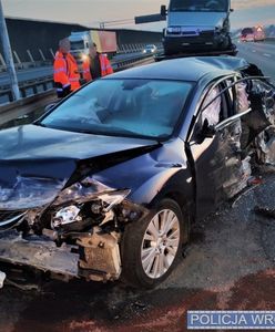 Wrocław. Jechał "pod prąd" autostradą. Spowodował trzy wypadki i kontynuował jazdę