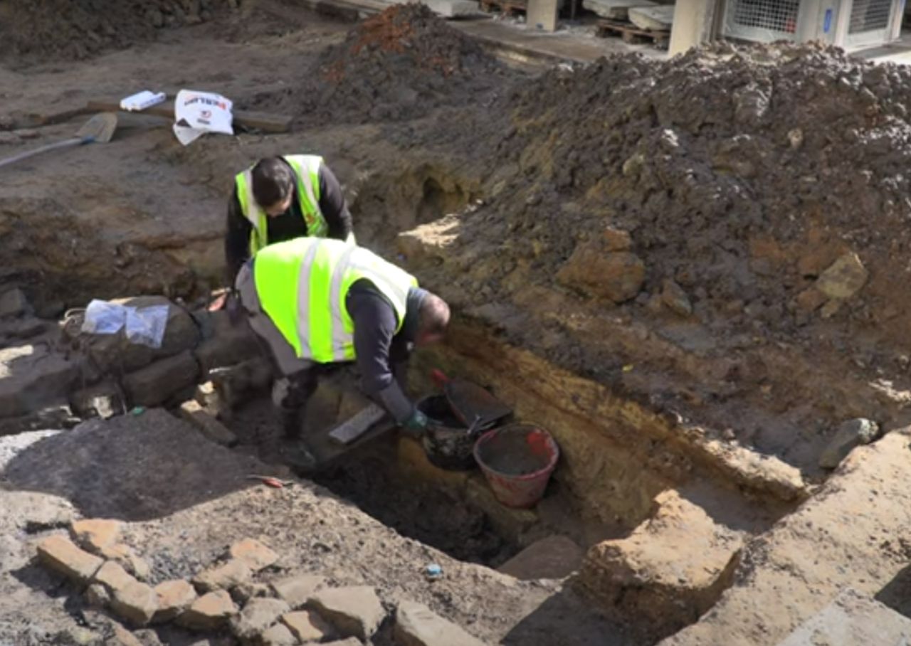 Medieval tomb unearthed in Venice's St. Mark's Square during excavation works