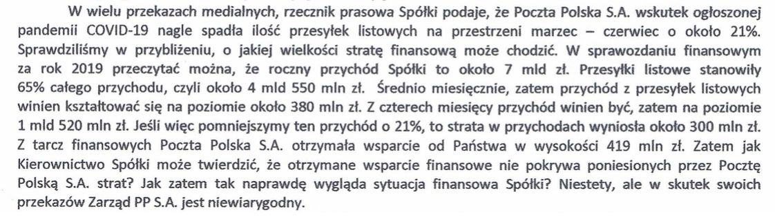 Pismo zarządu WZZPP