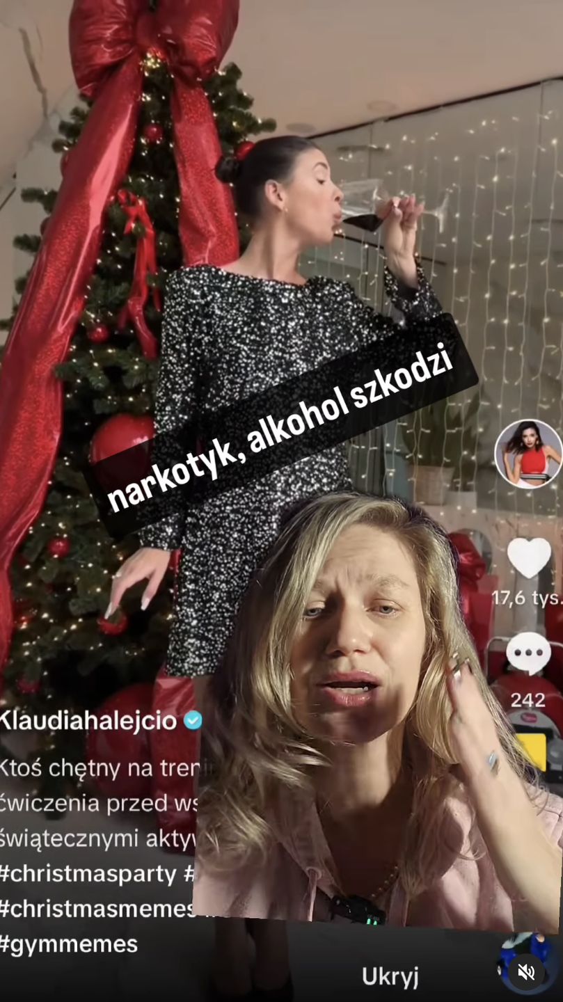 Klaudia Halejcio dyskutuje z psychiatrką 