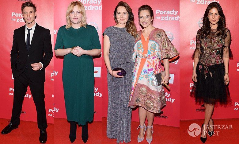 Gwiazdy na premierze filmu "Porady na zdrady": Anna Dereszowska, Magdalena Lamparska, Mikołaj Roznerski, Weronika Rosati, Anna Dąbrowska...