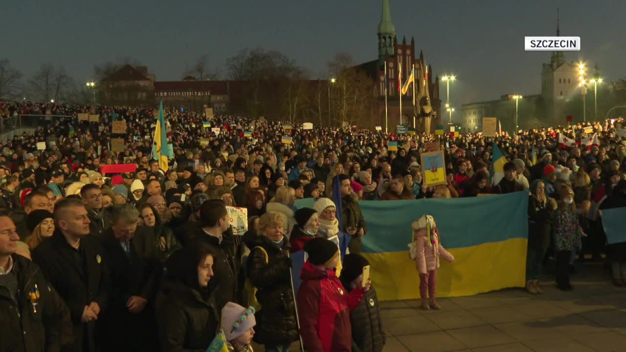 Manifestacje poparcia dla Ukrainy w polskich miastach