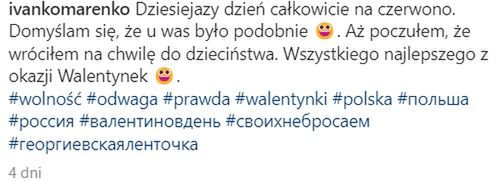 Ivan Komarenko popiera działania rosyjskiego rządu?