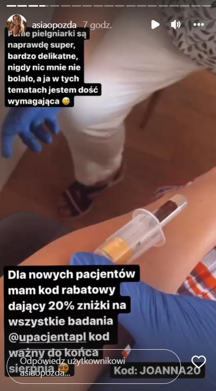 Joanna Opozda - pobieranie krwi