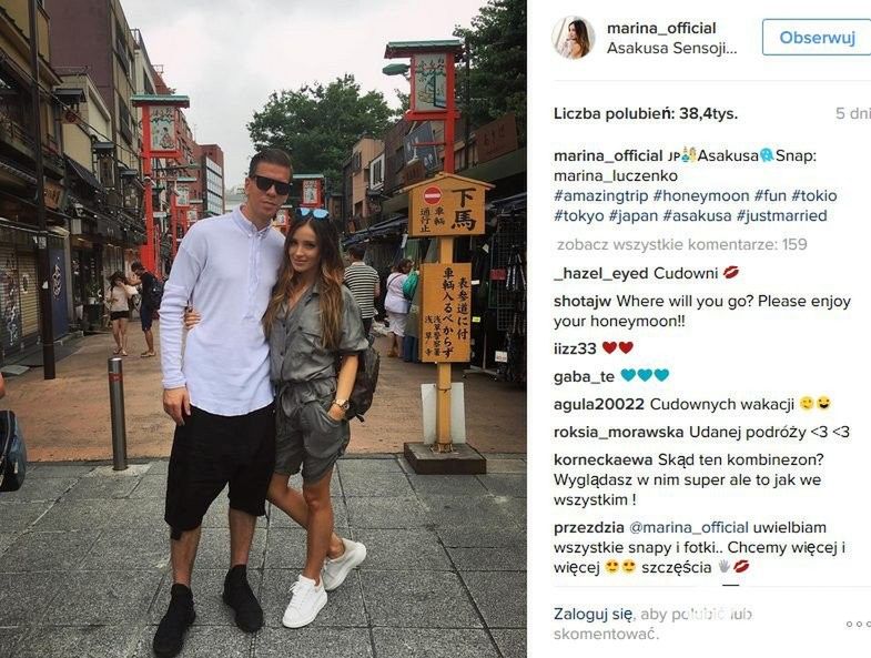 Marina i Wojciech Szczęsny w podróży poślubnej dookoła świata