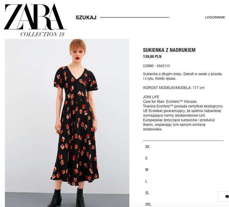 Zara – sukienka w maki