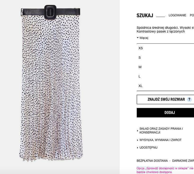 Spódnica midi w kropki – Zara