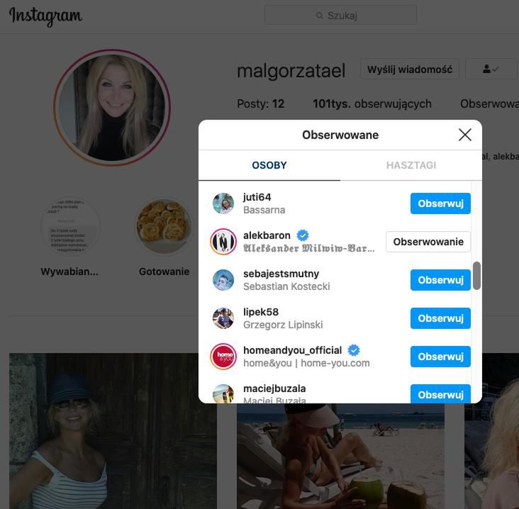 Kogo mama Blanki Lipińskiej śledzi na Instagramie?