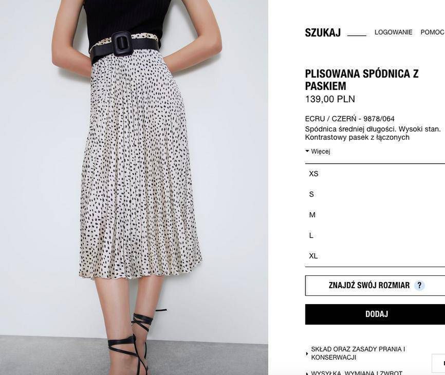 Spódnica midi w kropki – Zara