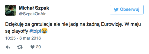 Drugi Michał Szpak na Twitterze