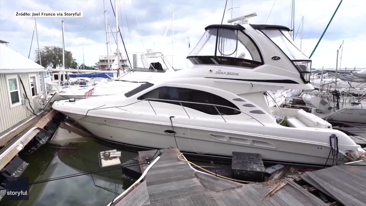 Wiele zatopionych jachtów i zniszczona marina. Huragan Sally siał spustoszenie na Florydzie