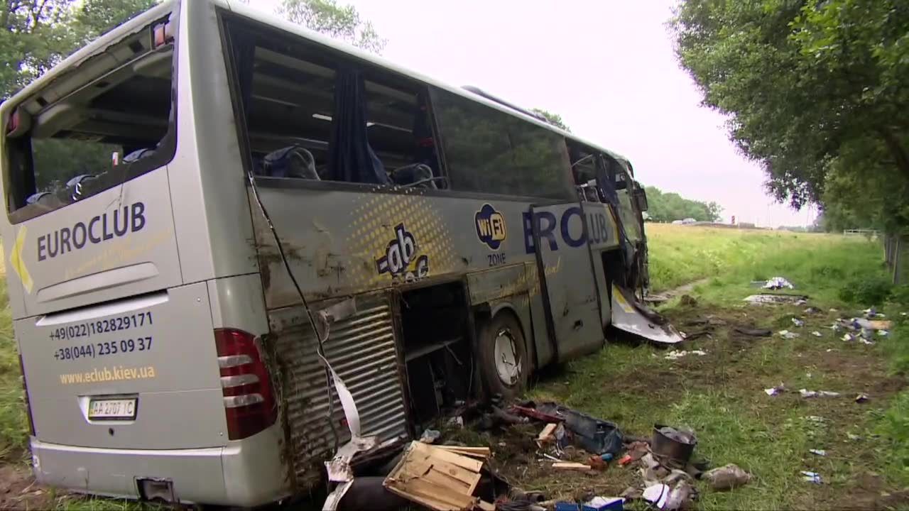 Ukraiński autokar wjechał do rowu w woj. opolskim